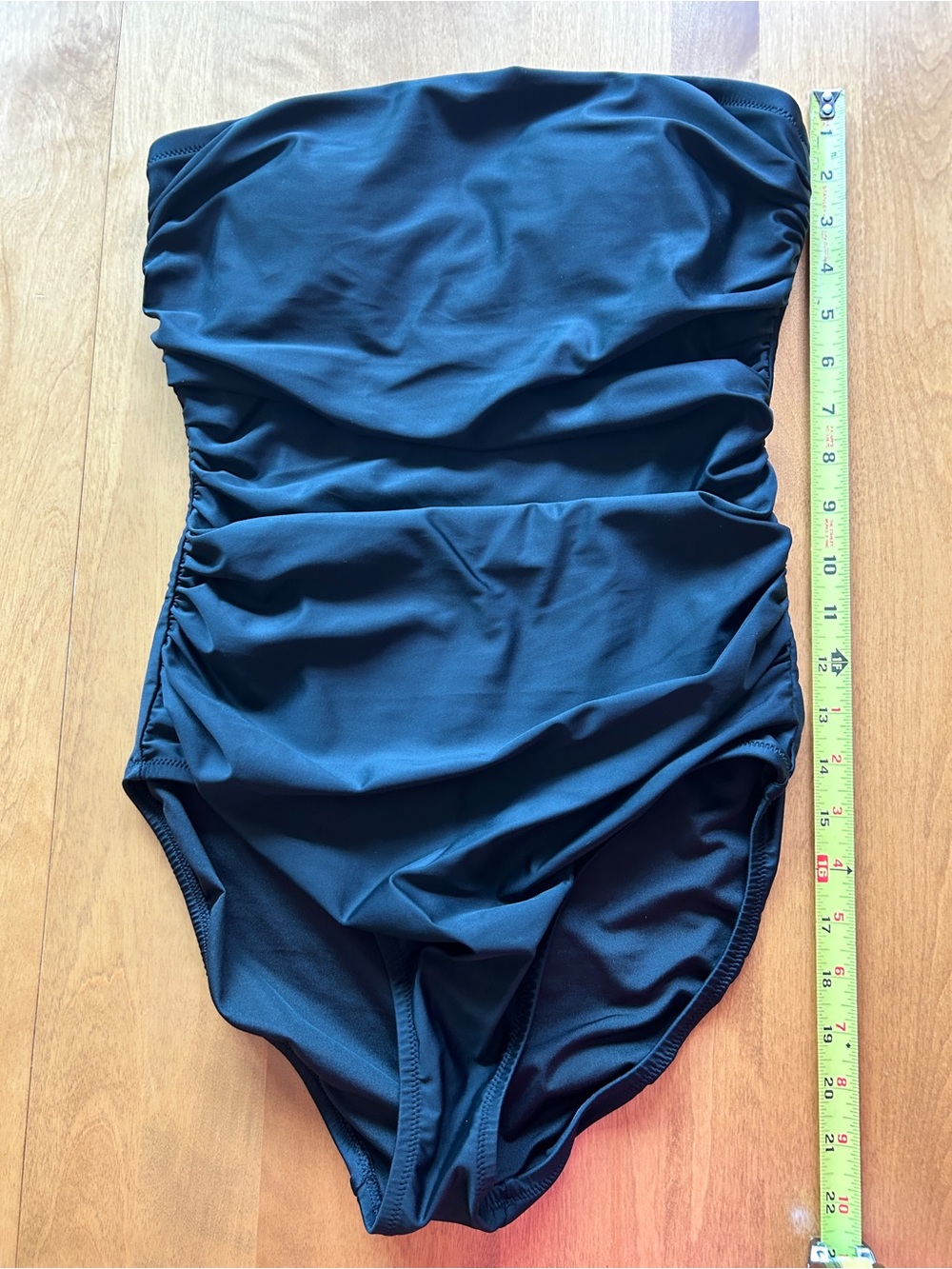 J.Crew Gemma Ruched Bandeau One-Piece Swimsuit. Black Size 8 Worn Once! - Picture 6 of 12